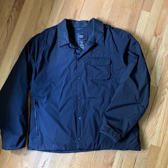 GAP Men’s XL Black Poly Shell Jacket Snaps - Picture 1 of 6